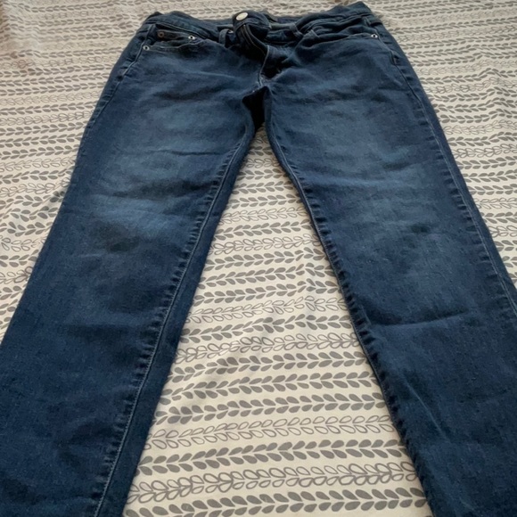 Low-rise, Denim Girlfriend dark blue jeans - Picture 2 of 4
